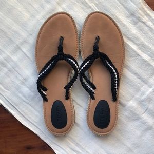 SPERRY Anchor Coy Black Thong Sandals Size 7